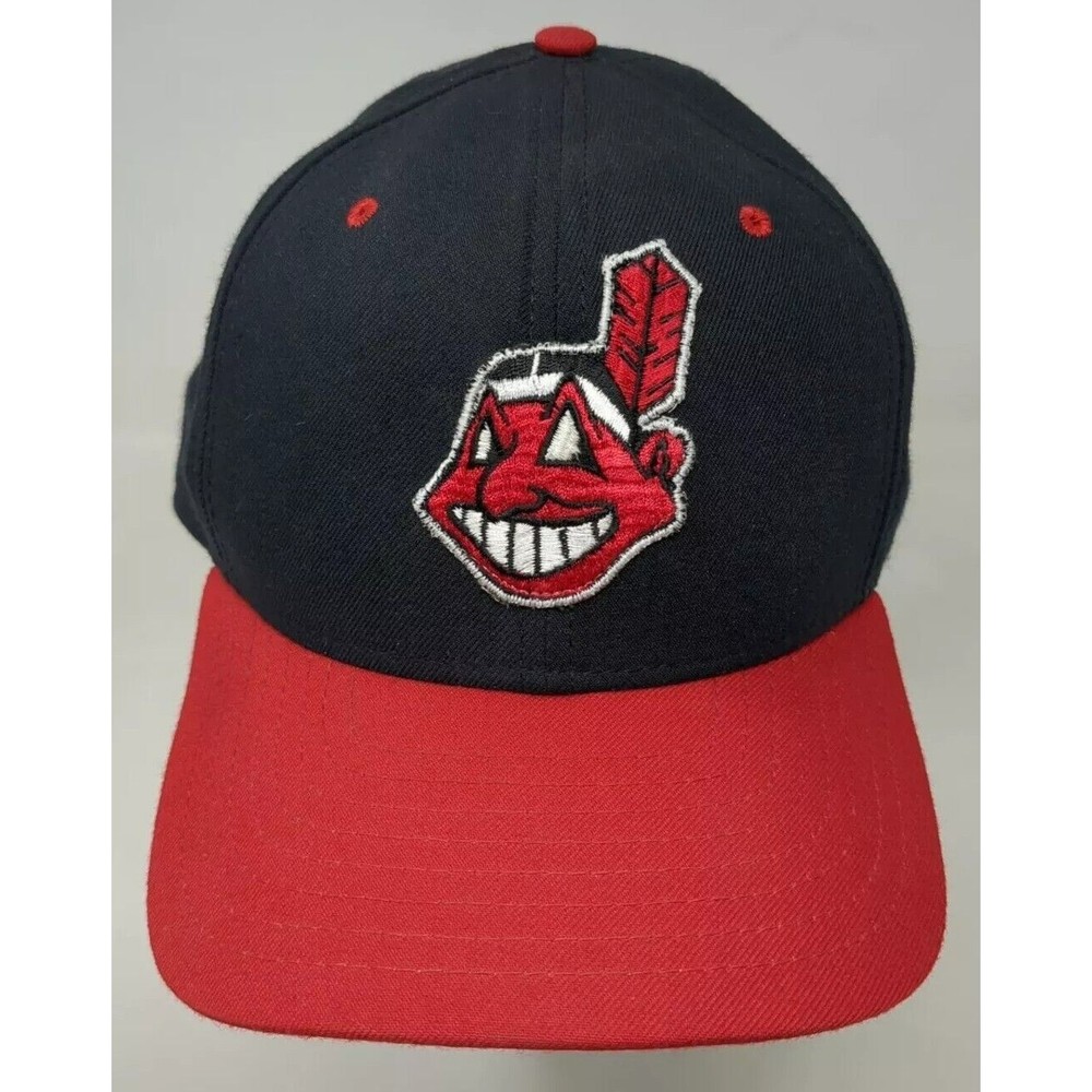 Vintage USA Cleveland Indians Hat Chief Wahoo New Era Pro Model 100% Wool 7 5/8